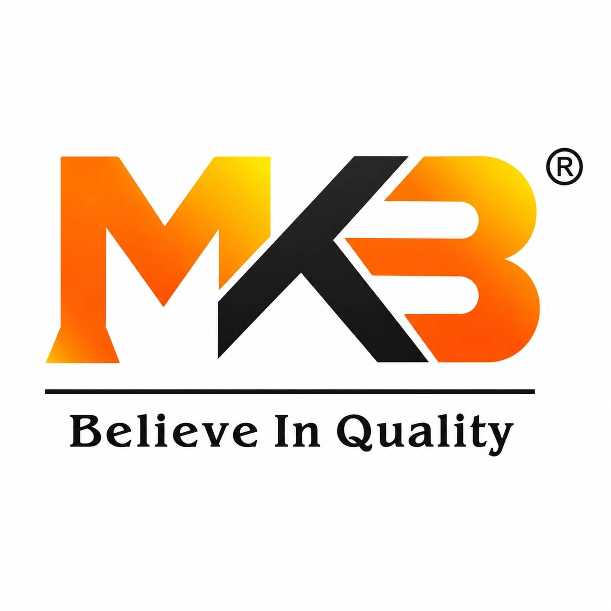 MKB official brand logo with Believe In Quality tagline on white background.