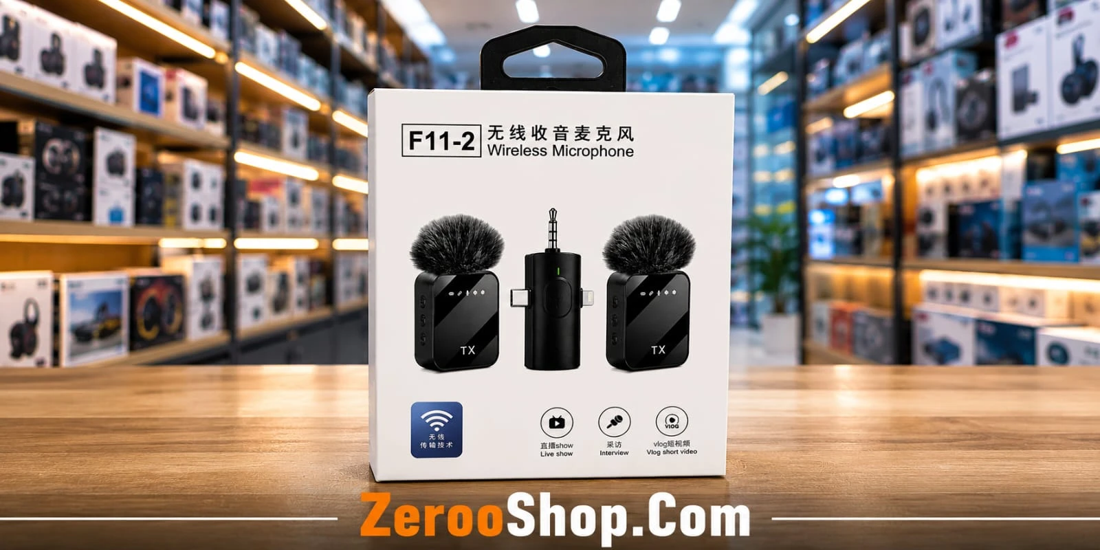 F11-2 Wireless Lavalier Microphone for Vlog & Live Streaming