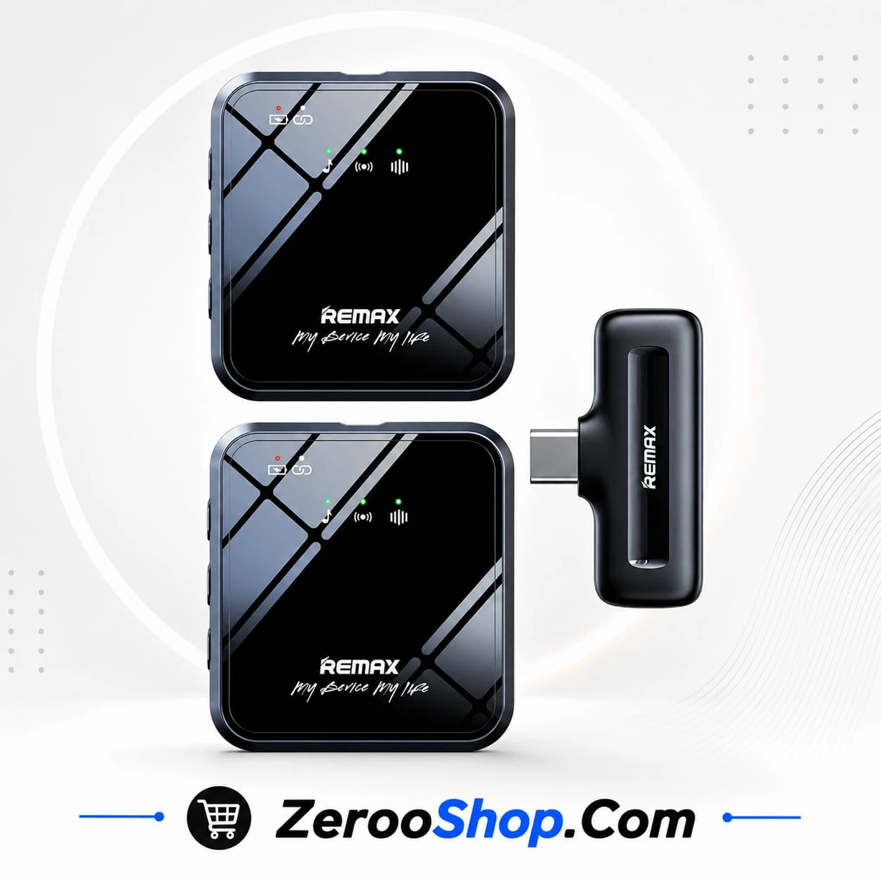 REMAX K12 One-To-Two Wireless Microphone | Square Dual Mic
