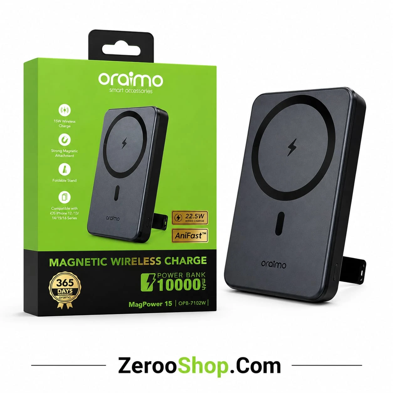 Oraimo MagPower 15 Power Bank With A Foldable Stand (10000mAh 22.5W)
