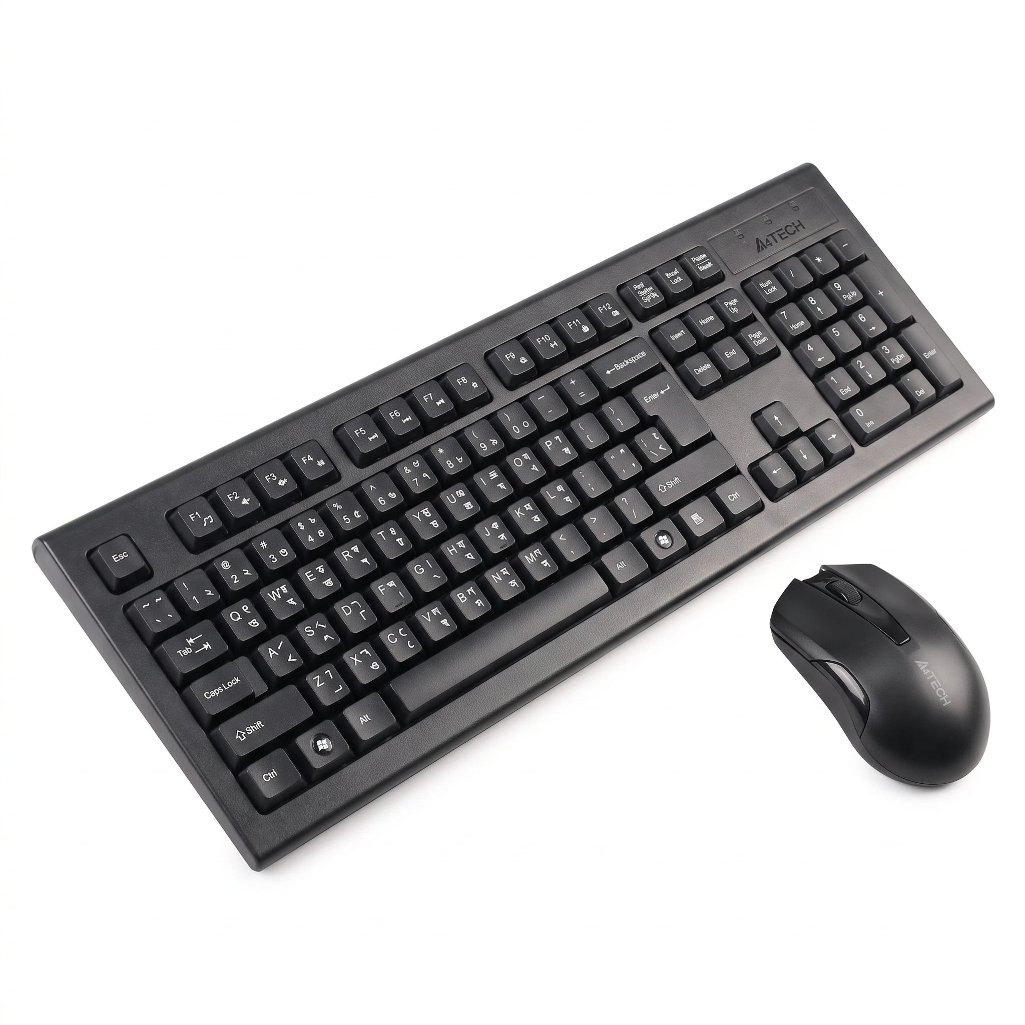 A4Tech 3000N Black Wireless Keyboard & Mouse Combo with Bangla